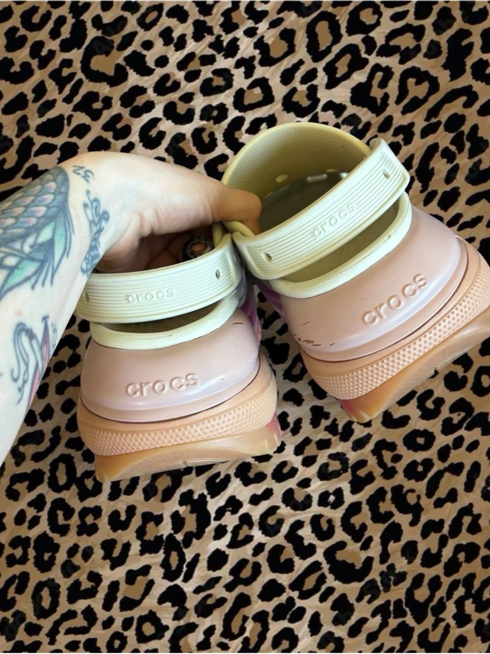 CROCS platform Clog with Pink Ombre Sole - White/Pink - Picture 4 of 7